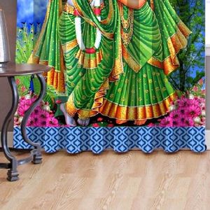 New Radhe Krishna 7 Feet Door Curtain Single