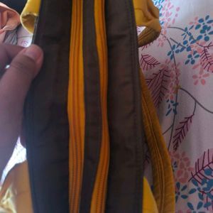 Dark Green Colour Bag With Yellow Belt