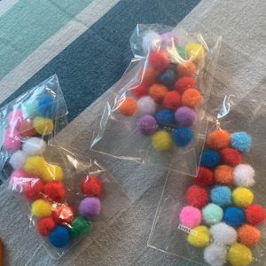 Colourful Sticks And Cotton Pom Po