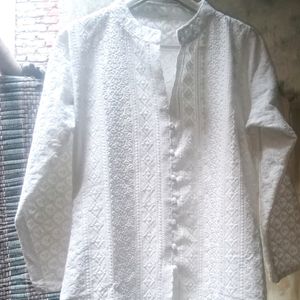 White Chikan Kari Kurta🤍