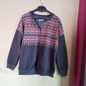 Grey Printed Sweatshirt