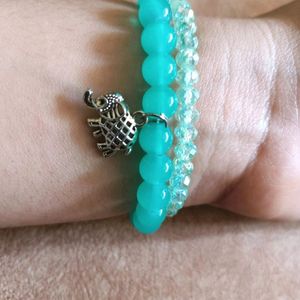 Gorgeous Green Color Korean Bracelet Stack