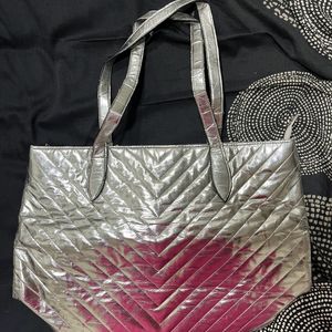 New Fig Large Silver Tote Bag