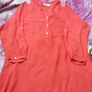 Dark Peach Colour Kurti