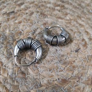 Pure Silver Antique Hoops