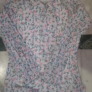 White Top With Printed  Desgin