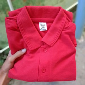 (M Size) New Unused Polo Shirt For Men - Red