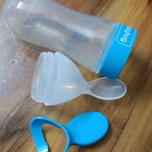 Silicon Feeder Bottle with Spoon Set