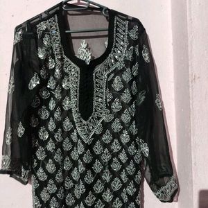 Black Mirror Work Chickekari Kurti