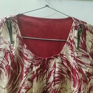 Red Printed Top