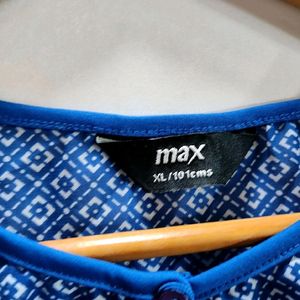 Max Women Blue Printed Top