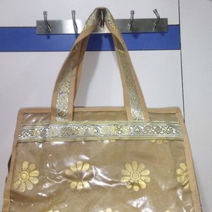 Beautiful Golden Hand Bag With 3 Chains