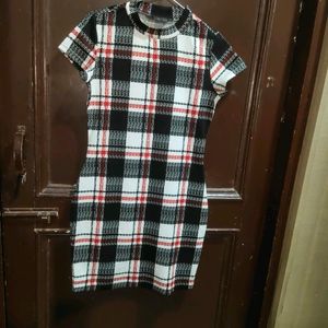 Women Shein White Check Dress