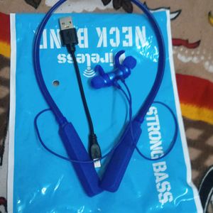 Blue Neckband Bluetooth