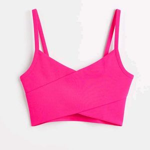 H&M Pink Criss Cross Design Crop Top