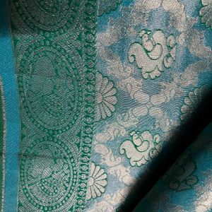 New Silk Saree With Unstich Blouse