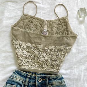 Trendy Button Down Pinterest Crop Top