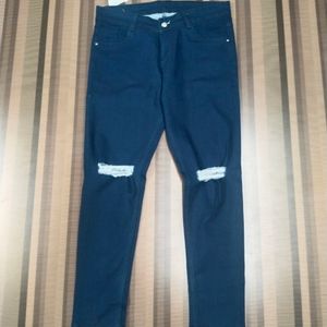 T-59 Size 34 Knee Cut Women Denim Jeans