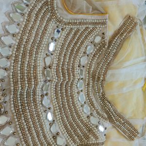 High Neck Gown Pearl Work