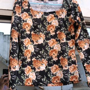 Multicolour Floral Top Black Dominant