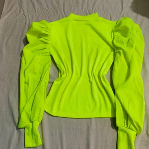 neon Puffy Sleeve Top