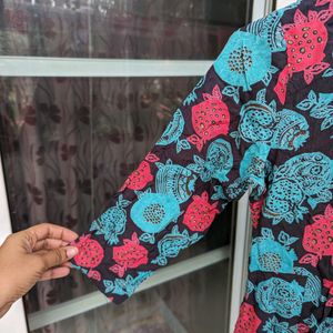 Floral Print Knee Length Dress