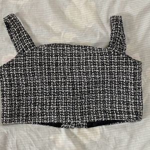 Korean Tweed Crop Top