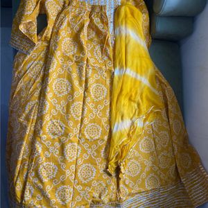 Mustard Yellow Bandhani Print Kurta