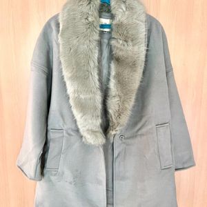 Fur Coat Free Size Dropped Shoulder