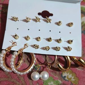 9 Pairs Of Beutiful Earings & Studs