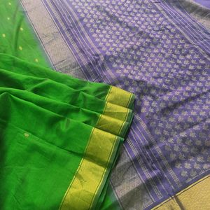 Green And Blue Silk Saree