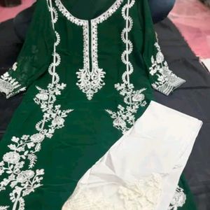 Georgget With Inner Kurta Nd Imbraudry Pant