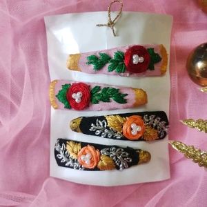 Hand Embroidered Clips