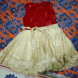 Preety Red Dress For Girl