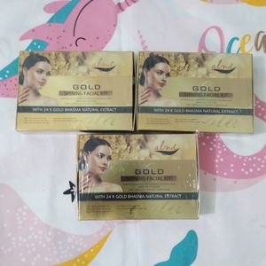 Alna Brand Gold Facial Kit Combo Pack Of 3