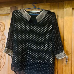 Black And White Polka Dot Top