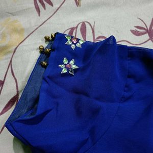 Daily Wear Navy Blue Stone Work Geogergette Saree