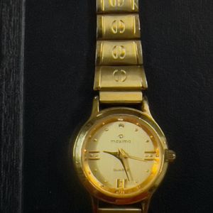 Maxima Stainless Steel Analog Gold Dial