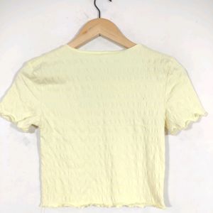 Only Yellow Textured CropTop