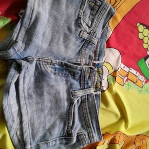 Denim Low Waist Shorts