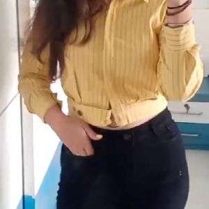 Yellow crop shirt