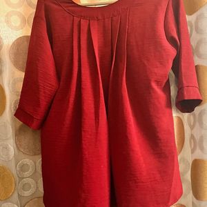 Red Casual Woman Sleeves Regular Wear