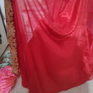 Red A Line Long Frock