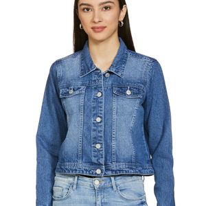 MAX Women Stonewashed Denim Jacket