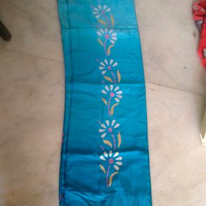 Crepe Light Blue Printed Saree