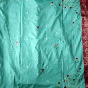 Soft Olive Green Saree