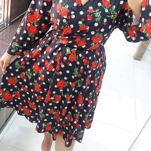 Plus floral printed dress