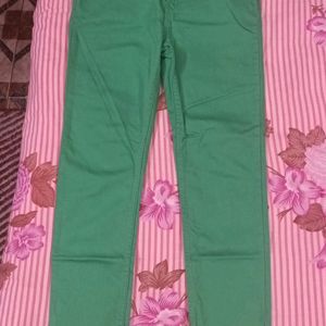 Green Colored Bare Denim Jeans With Waist Size 28i