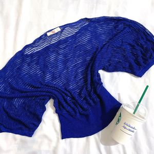 Pinterest Navy Blue Mesh Top By C&C