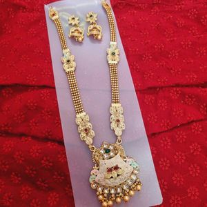 Rajwadi Long Necklace Set